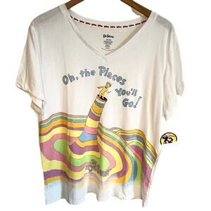 Dr Seuss Oh the Places You’ll Go Sleep Shirt NWT Women’s 2XL Relaxed Graphic Tee